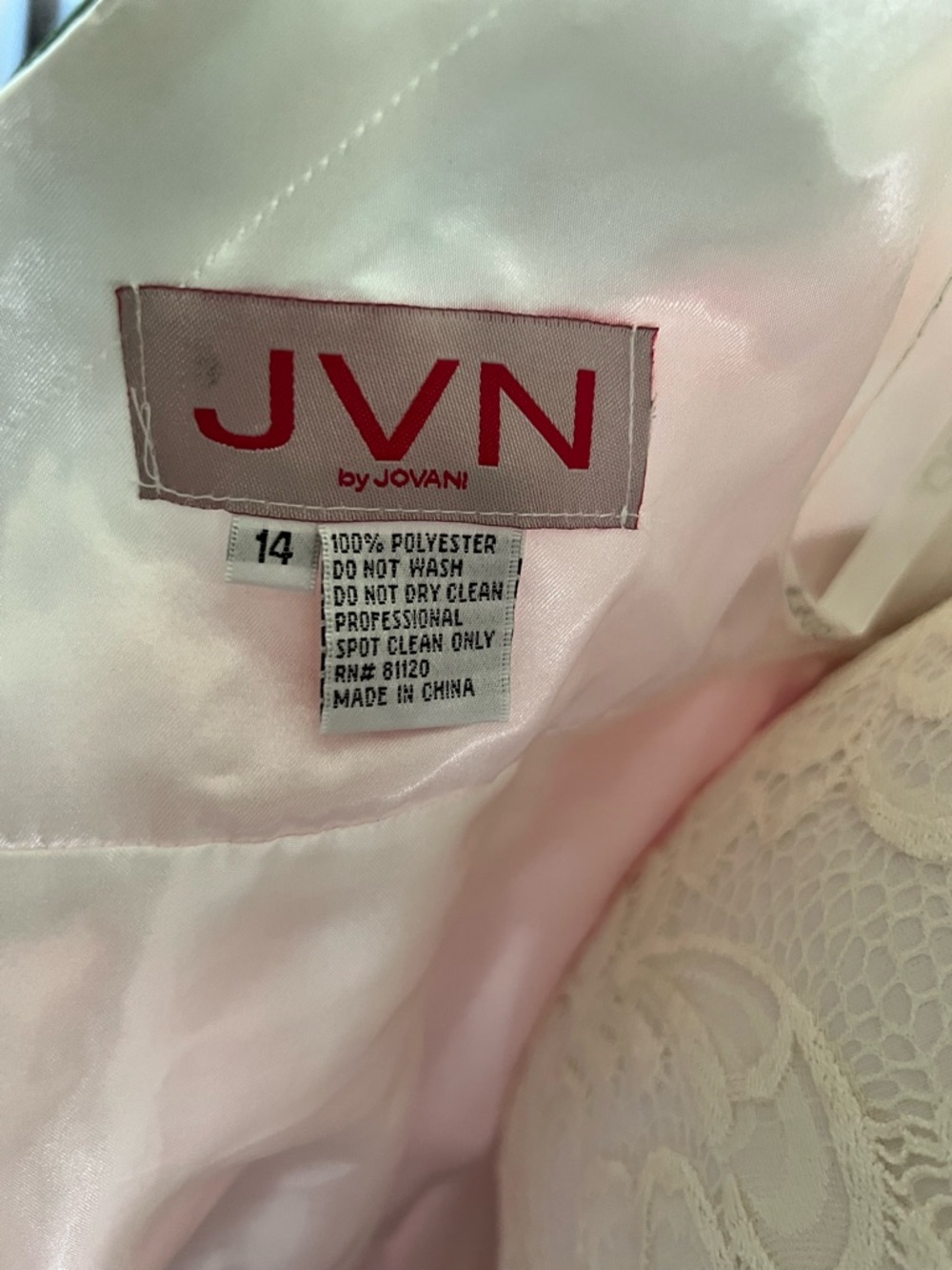 JVN By Jovani Floral Ball Gown in Pink Rose Satin Women’s Dress Size 14 - Picture 8 of 15